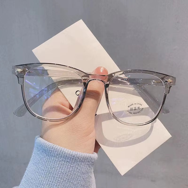 Anti-Blue Light Glasses Ladies Flat Mirror Blu-Ray Computer Goggles Retro Glasses Frame Women'S Square Frame