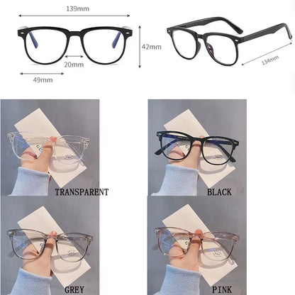 Anti-Blue Light Glasses Ladies Flat Mirror Blu-Ray Computer Goggles Retro Glasses Frame Women'S Square Frame