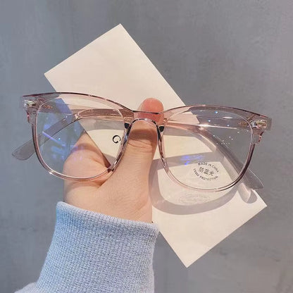 Anti-Blue Light Glasses Ladies Flat Mirror Blu-Ray Computer Goggles Retro Glasses Frame Women'S Square Frame
