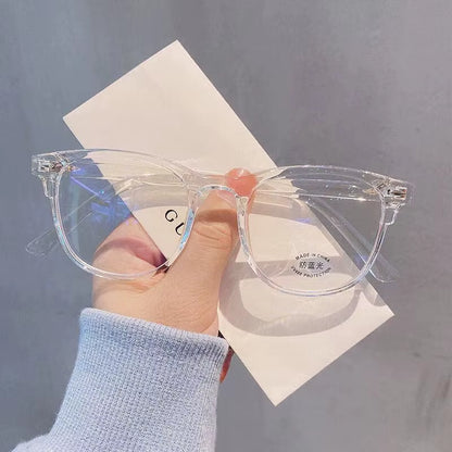 Anti-Blue Light Glasses Ladies Flat Mirror Blu-Ray Computer Goggles Retro Glasses Frame Women'S Square Frame
